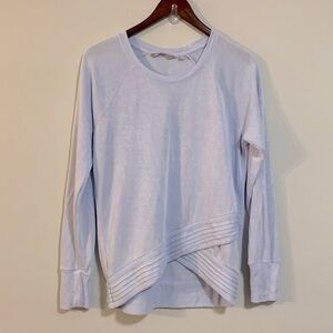 Athleta Serenity Criss Cross Long Sleeve Crew Neck Top Sweatshirt Pure Blue XS
